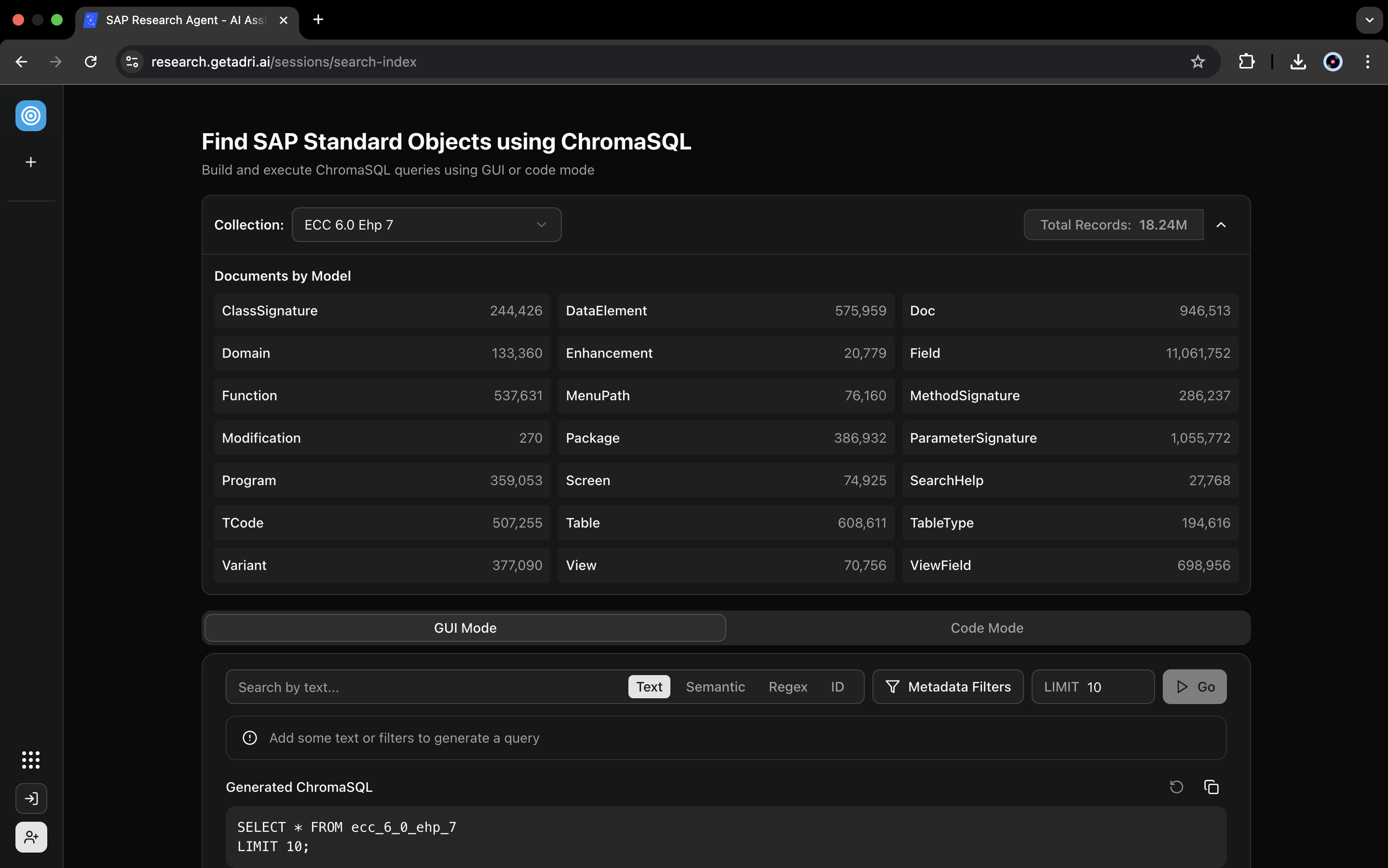 Available Standard Objects